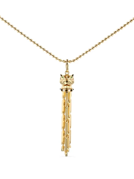 Женское ожерелье Cartier Panthère шариковое с цаворитом, золотое