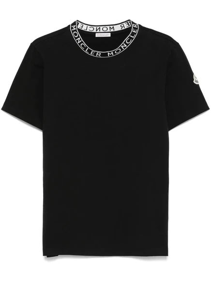 Хлопковая футболка с логотипом Moncler black