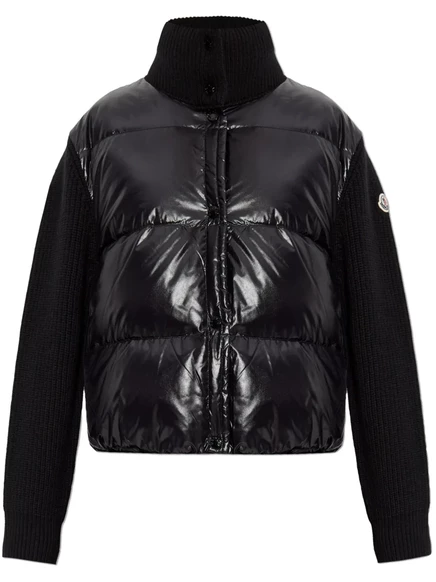 Шерстяной кардиган с подкладкой Moncler  black