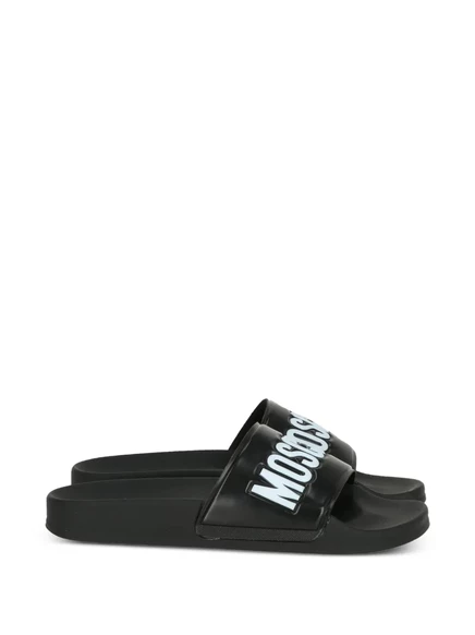 Мужские шлепанцы Moschino с логотипом, черные