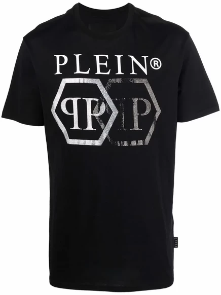 Футболка с логотипом Philipp Plein hexagon crystal black