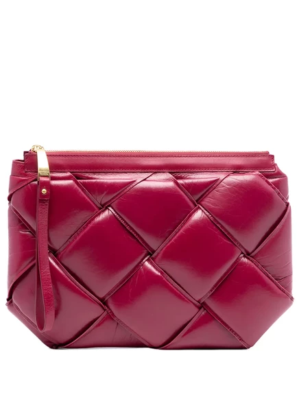 Женский кожаный клатч Bottega Veneta Pre-Owned, красный