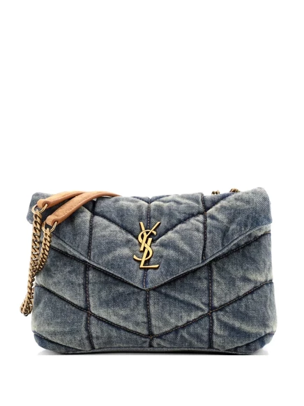 Женская мини-сумка Saint Laurent Loulou, синяя