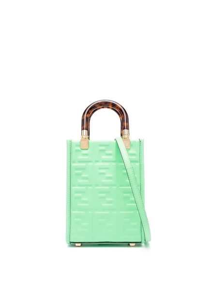 Женская сумка-тоут Fendi с тиснением монограммы, зеленая