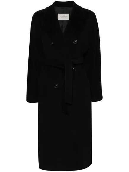 Пальто с поясом от Max Mara Madame black