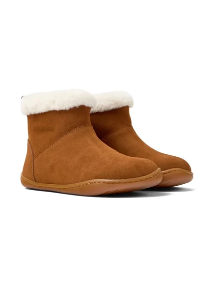 Ботинки для девочек Camper Kids Peu Cami с искусственным мехом, коричневые