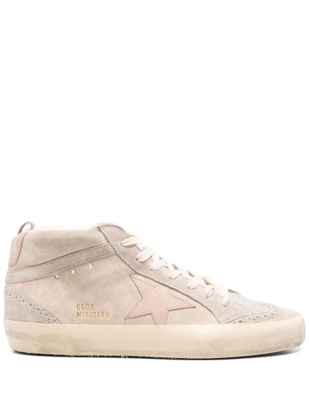 Женские кеды Golden Goose Mid Star замшевые, бежевые