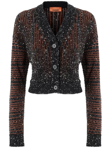 Женский полосатый кардиган Missoni, черный