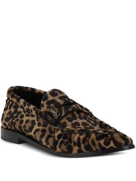 Женские лоферы Saint Laurent Le Loufer леопардовые