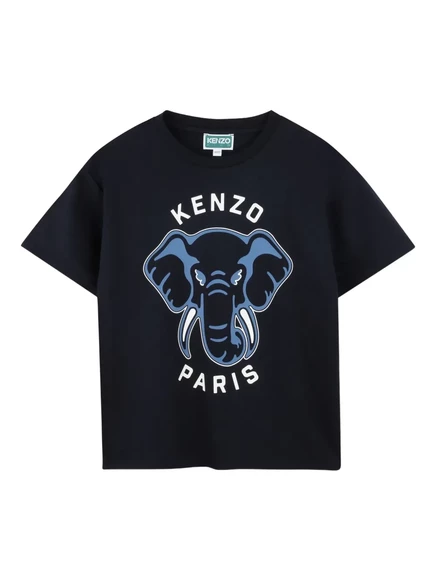 Футболка с изображением слона Kenzo Kids blue
