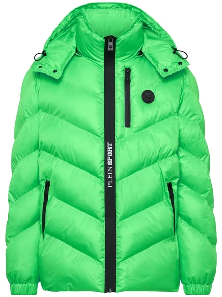 Пуховик с нашивкой с логотипом Plein Sport green