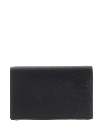 Кошелек Loewe кожаный с тиснением Anagram, черный