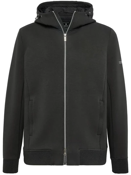 Многослойная толстовка с капюшоном Boggi Milano black