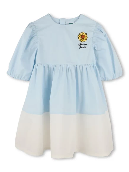 Платье для девочек Kenzo Kids с подсолнухом, голубое