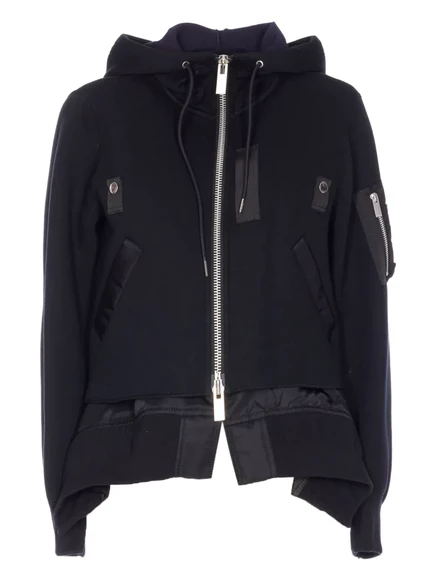 куртка с капюшоном sacai на молнии black