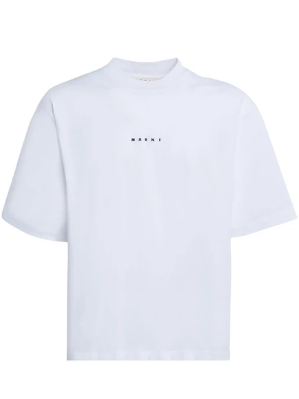Хлопковая футболка с логотипом Marni white