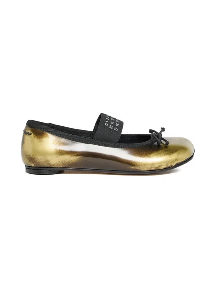 Балетки для девочек MM6 Maison Margiela с бантом, золотые