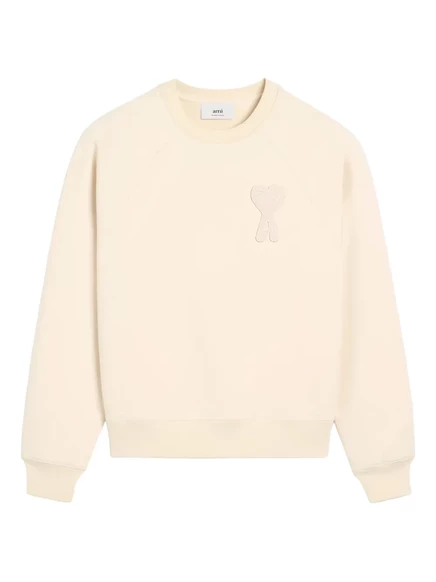 Толстовка с вышивкой AMI Paris Ami de Coeur neutrals