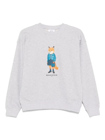 Женский свитшот Maison Kitsuné с принтом лисы, серый
