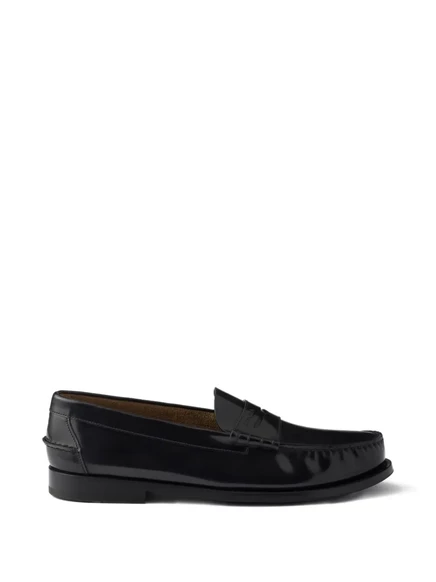 Мужские лоферы Prada кожаные, черные