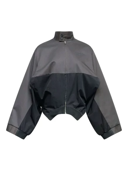 Женская куртка MM6 Maison Margiela двухцветная на молнии, серая