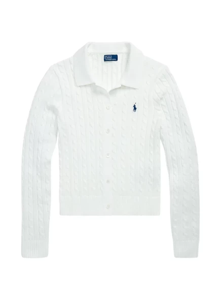 Женский кардиган Polo Ralph Lauren в косах, белый