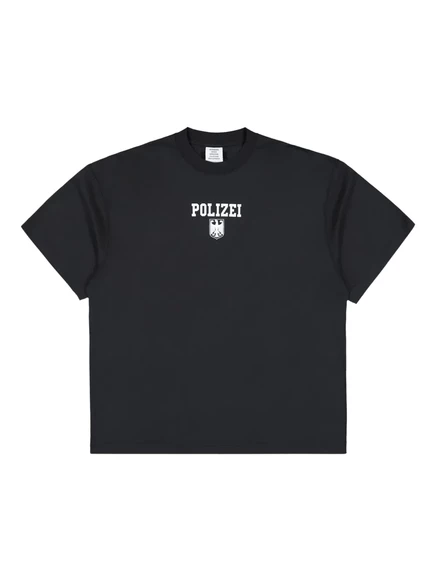 Мужская футболка VETEMENTS с эмблемой Polizei, чёрная