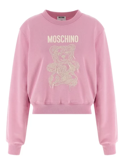 Женский свитшот Moschino с мишкой, розовый