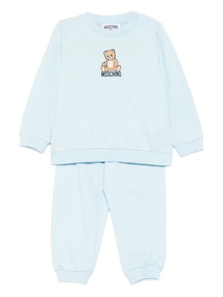 Спортивный костюм с принтом плюшевого мишки Moschino Kids blue