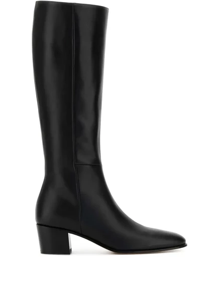 Кожаные ботинки на блочном каблуке Gianvito Rossi 50 мм Lyell black
