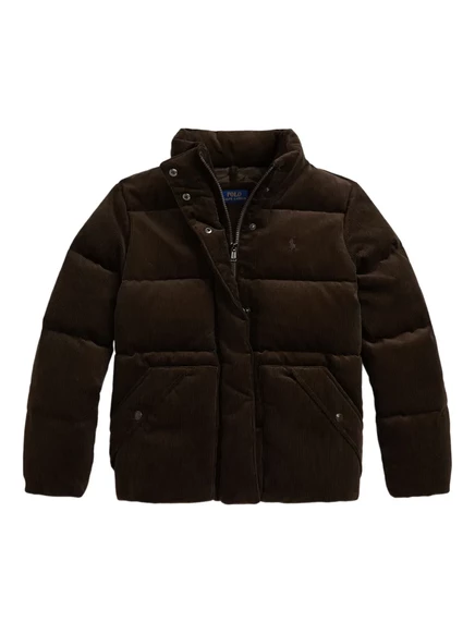 Детский вельветовый пуховик POLO RALPH LAUREN brown