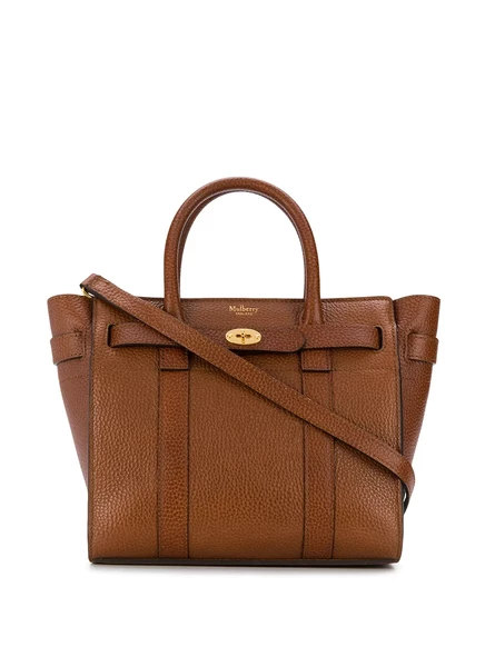 Женская сумка-тоут Mulberry Small Tote кожаная, коричневая