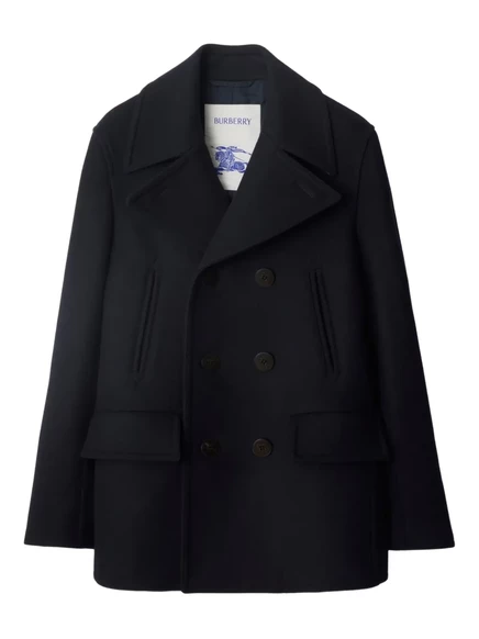 Двубортное пальто-бушлат Burberry blue