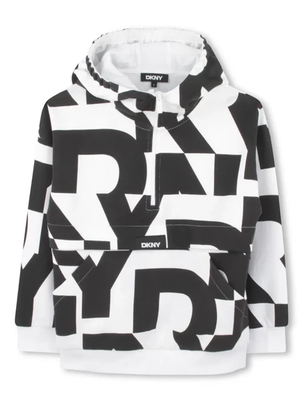 Толстовка с капюшоном с логотипом Dkny Kids white
