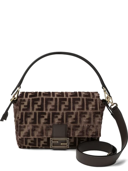 Женская сумка-тоут Fendi Mamma Baguette с логотипом, коричневая
