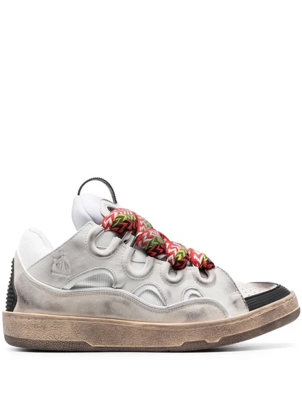 Кроссовки из плотной кожи Lanvin Curb white