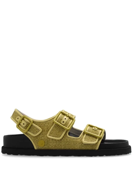 Босоножки из миланской рафии Birkenstock 1774 зеленые
