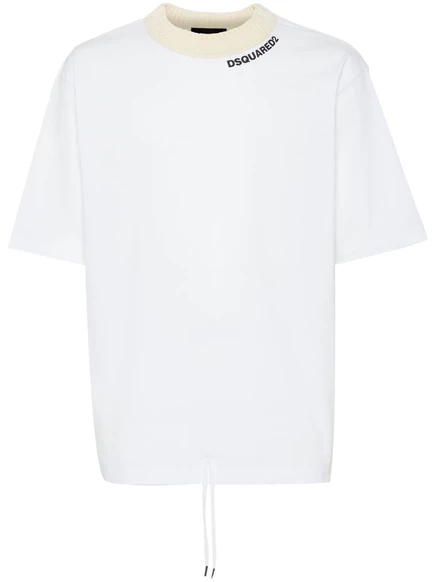 Футболка DSQUARED2 с завязками на подоле white