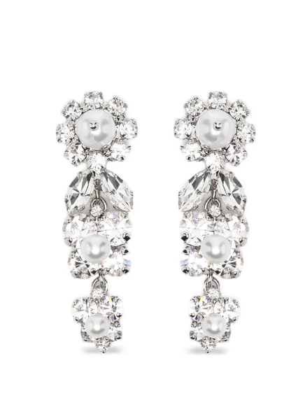 Женские серьги Simone Rocha с кристаллами, серебристые