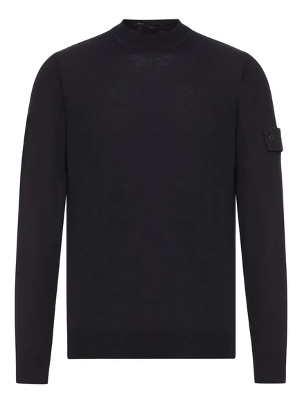Мужской свитер Stone Island с высоким воротом, черный