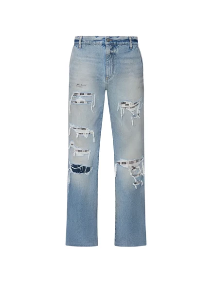 Мужские джинсы Amiri с бахромой, синие