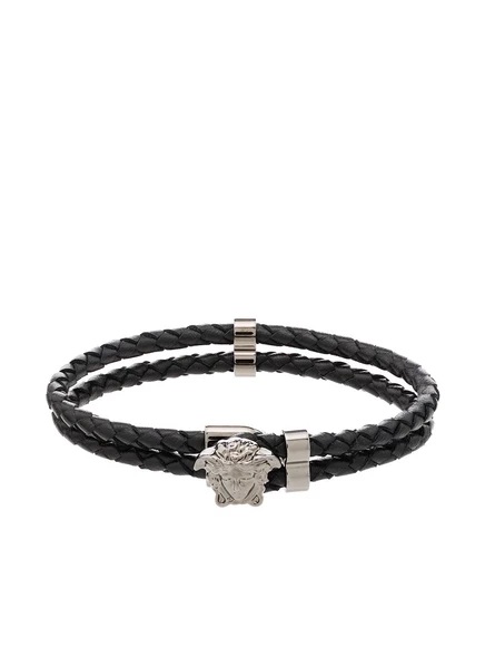 Кожаный браслет Versace La Medusa black