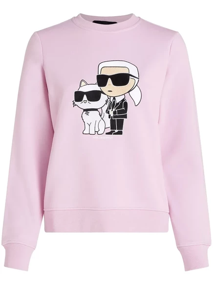 Толстовка Karl Lagerfeld Ikon Karl & Choupette pink