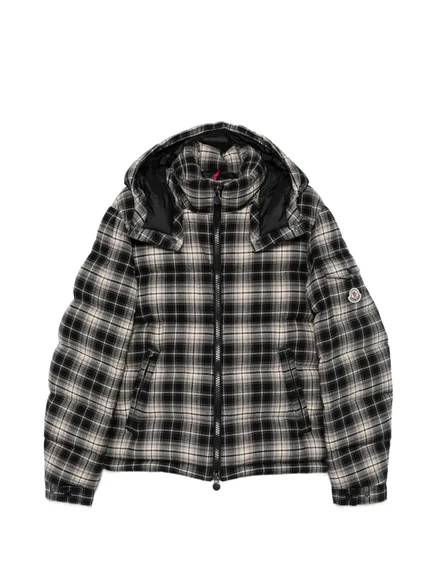 Мужская утепленная куртка Moncler в клетку, синяя