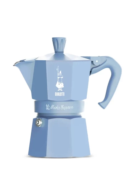 Гейзерная кофеварка Bialetti Moka, голубая