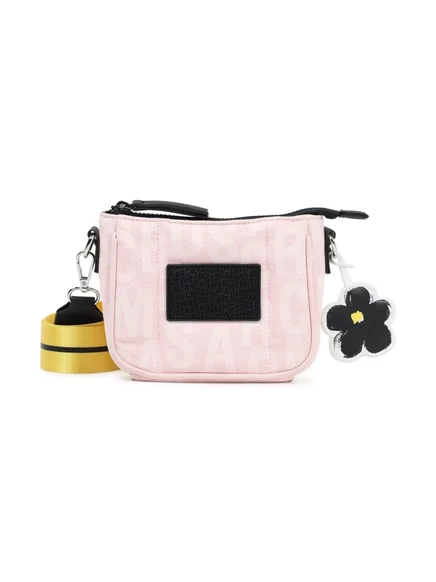 Детская сумка через плечо Marc Jacobs Kids из монограмного жаккарда, светло-розовая