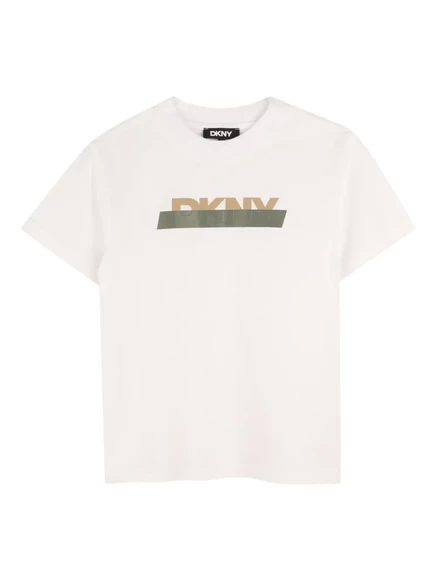 Детская футболка Dkny Kids с логотипом, белая