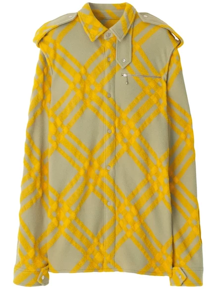 Женская рубашка Burberry шерстяная в клетку, серая