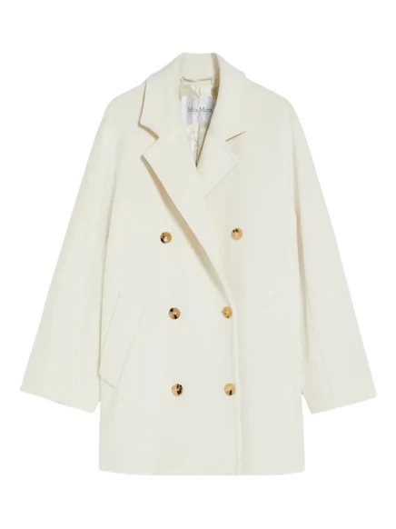Женское пальто Max Mara Rebus двубортное, белое