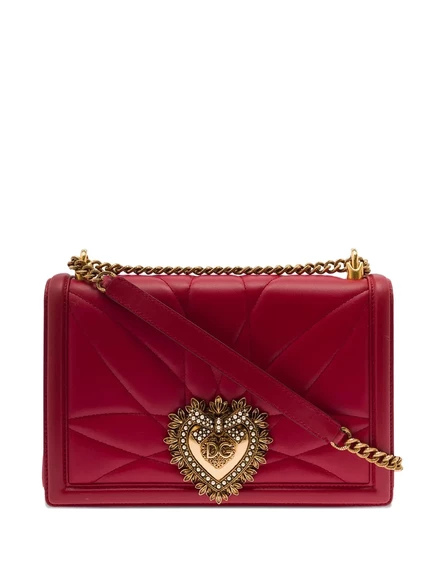 Большая стеганая сумка через плечо от Dolce & Gabbana red